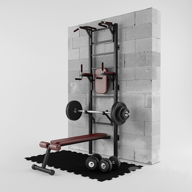 Gym room 3DS Max Model - thumbnail 3