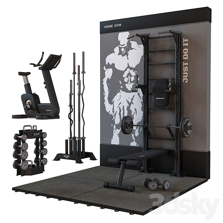 GYM-Room-Bodybuilding 3DS Max - thumbnail 1