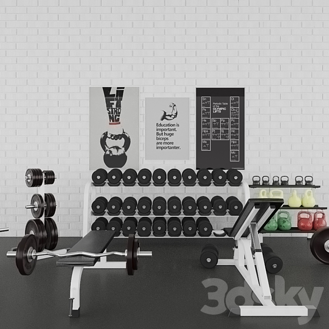 Gym set 3DS Max Model - thumbnail 1