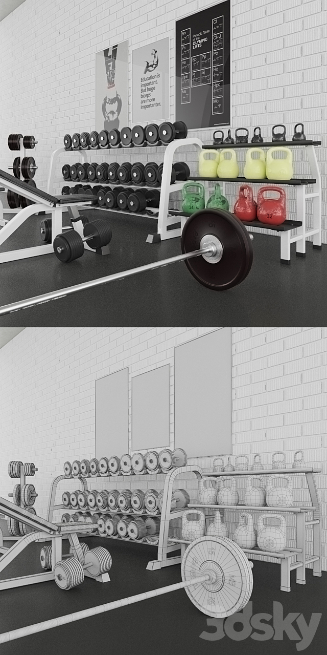 Gym set 3DS Max Model - thumbnail 2