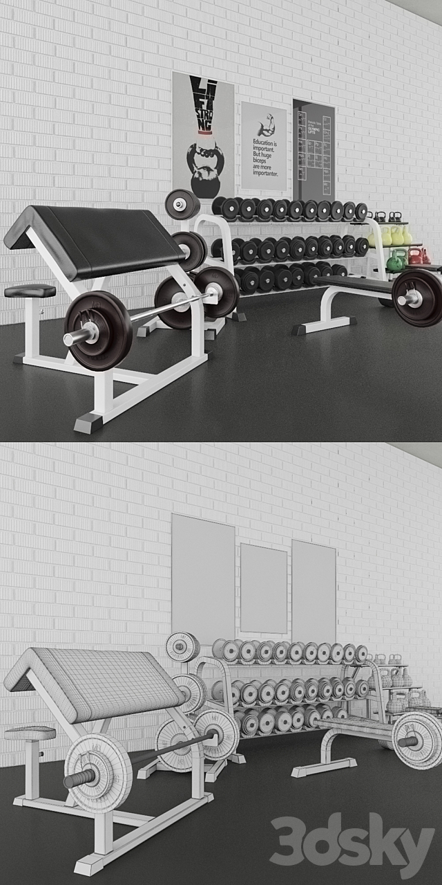 Gym set 3DS Max Model - thumbnail 3