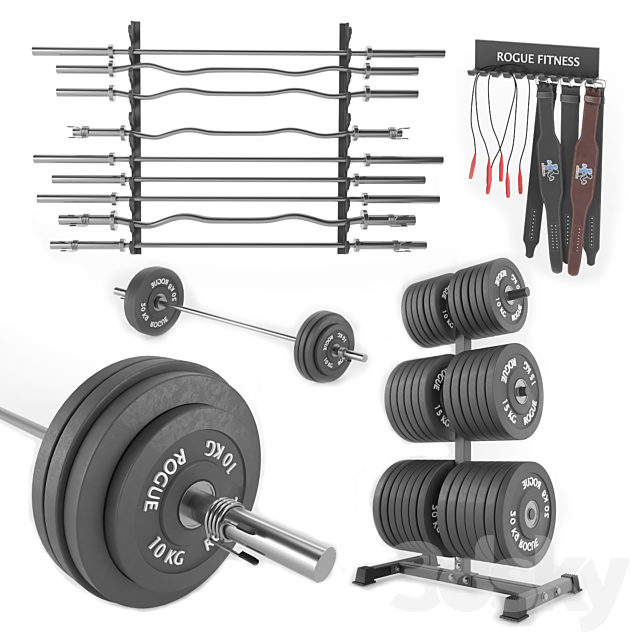 Gym-Tools-Fitness-Body-Building-set-05 3DS Max Model - thumbnail 5