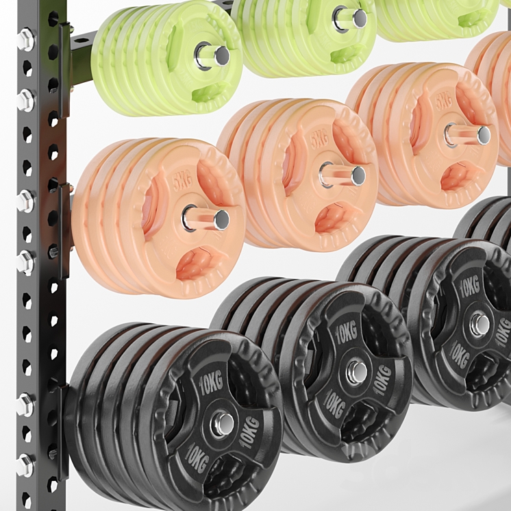 Gym Tools Fitness Body Building Set 09 3DS Max Model - thumbnail 2