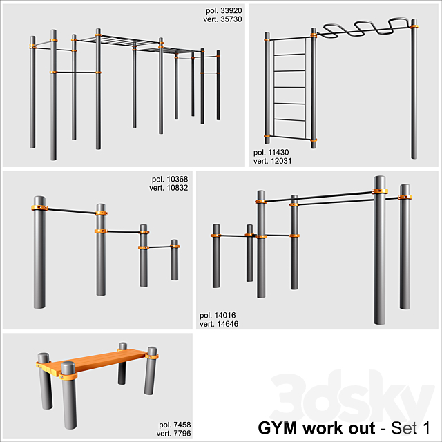 GYM workout set-1 3DSMax File - thumbnail 1