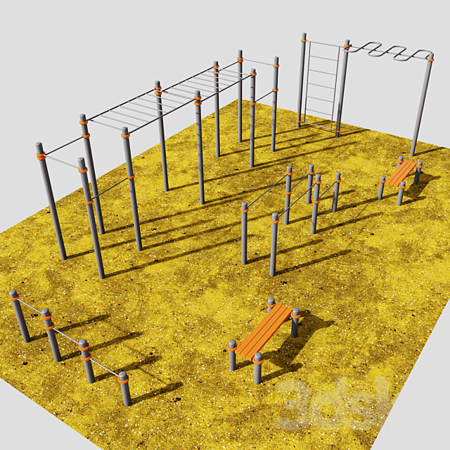 GYM workout set-1 3DSMax File - thumbnail 2