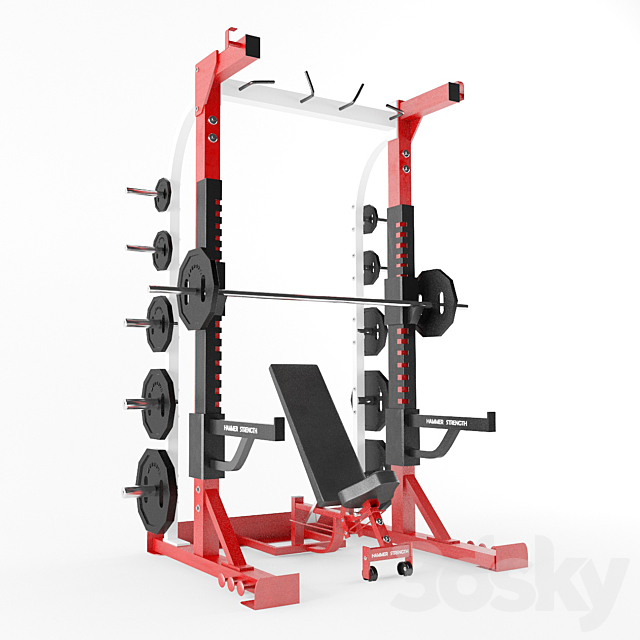 HALF RACK_ Hammer strength 3DS Max Model - thumbnail 3