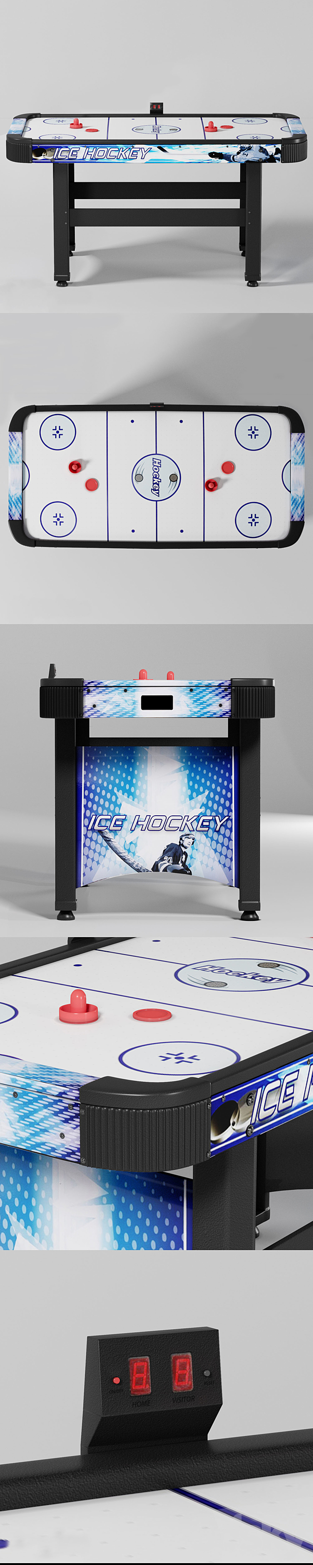 Hathaway Face-Off 5 ft. Air Hockey Table with Electronic Scoring 3DS Max Model - thumbnail 2