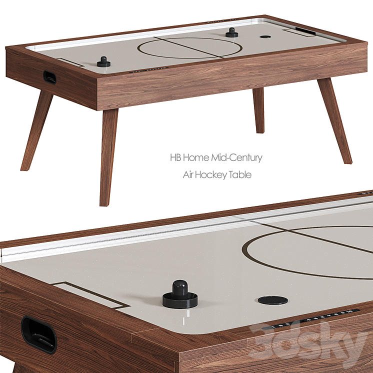 HB Home Mid-Century Air Hockey Table West Elm 3DS Max Model - thumbnail 1