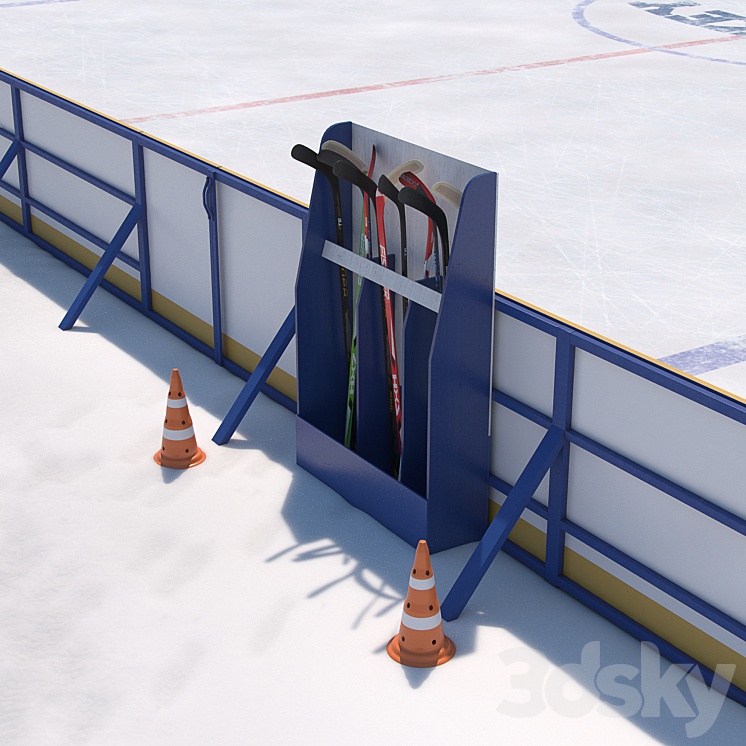 Hockey field 3DS Max - thumbnail 2