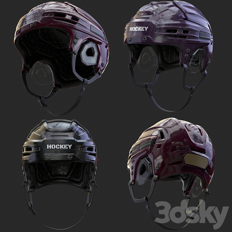 HOCKEY Helmet 3DS Max Model - thumbnail 2