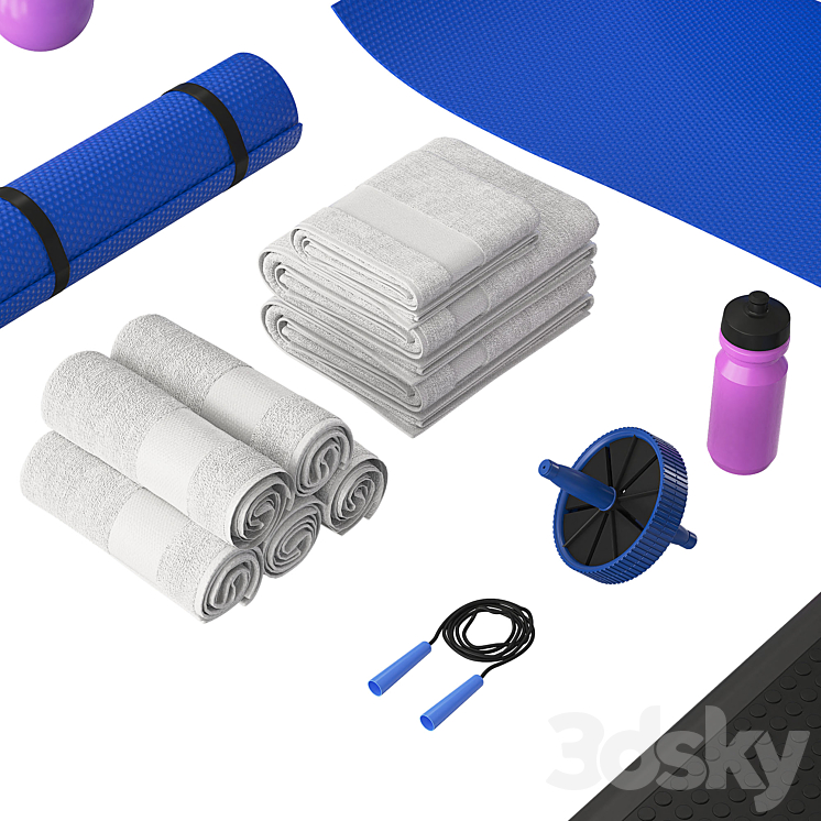 Home fitness set 3DS Max - thumbnail 2