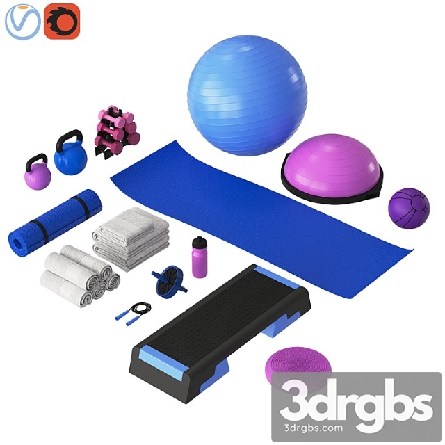 Home fitness set 3dsmax Download - thumbnail 1