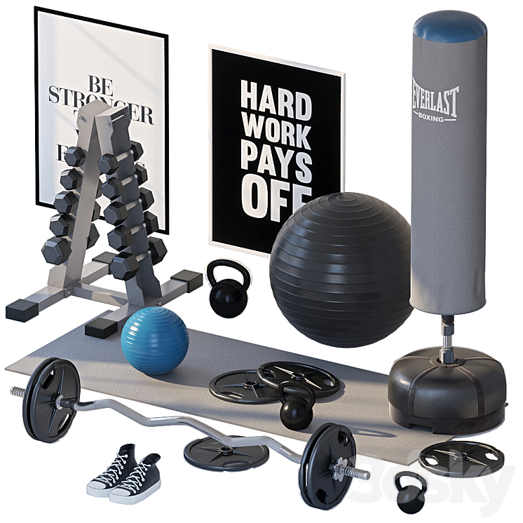 Home gym 2 3DS Max - thumbnail 1