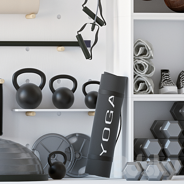 Home gym 3DS Max Model - thumbnail 3