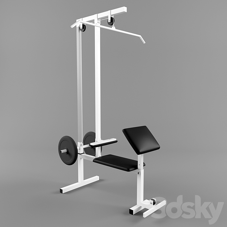 Home made trainer – Lat pulldown machine 3DS Max - thumbnail 1