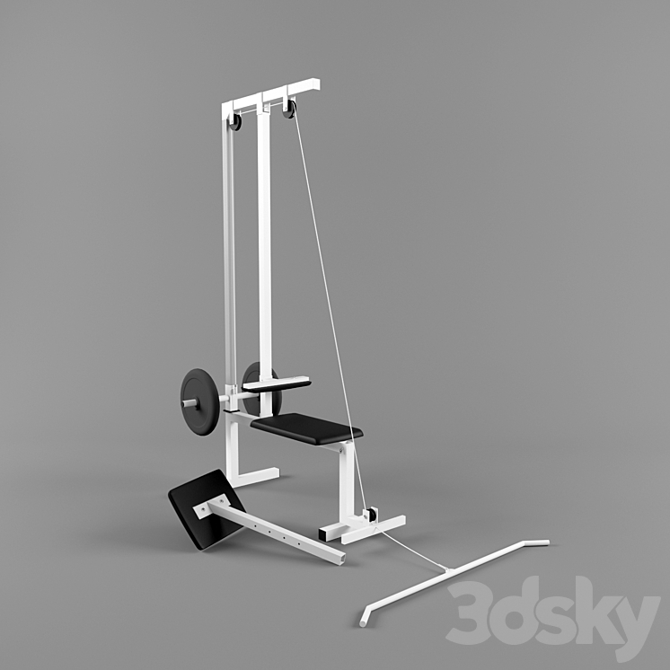 Home made trainer – Lat pulldown machine 3DS Max - thumbnail 2