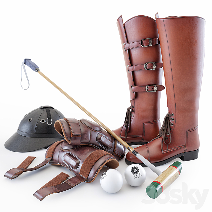 Horse polo kit 3DS Max - thumbnail 1