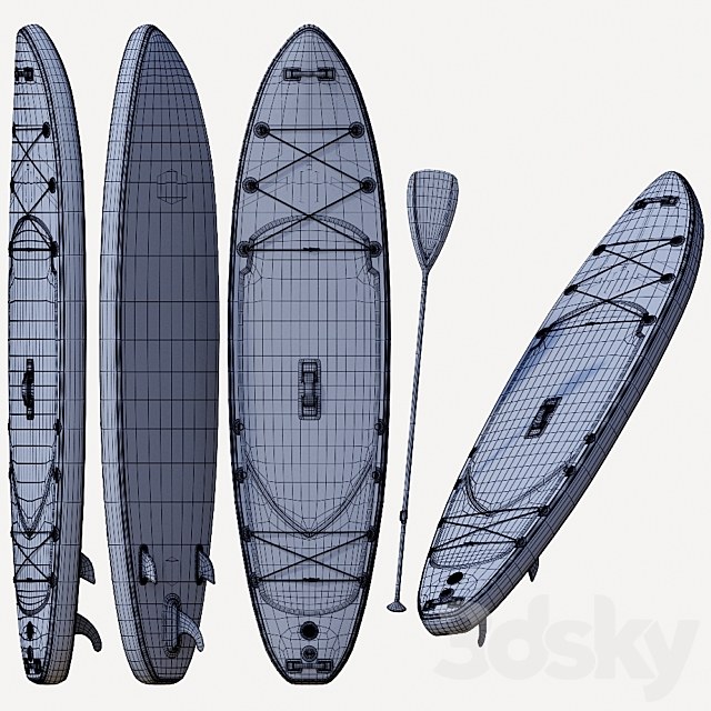 ISLE Explorer Inflatable Paddle Board Package 3DSMax File - thumbnail 3