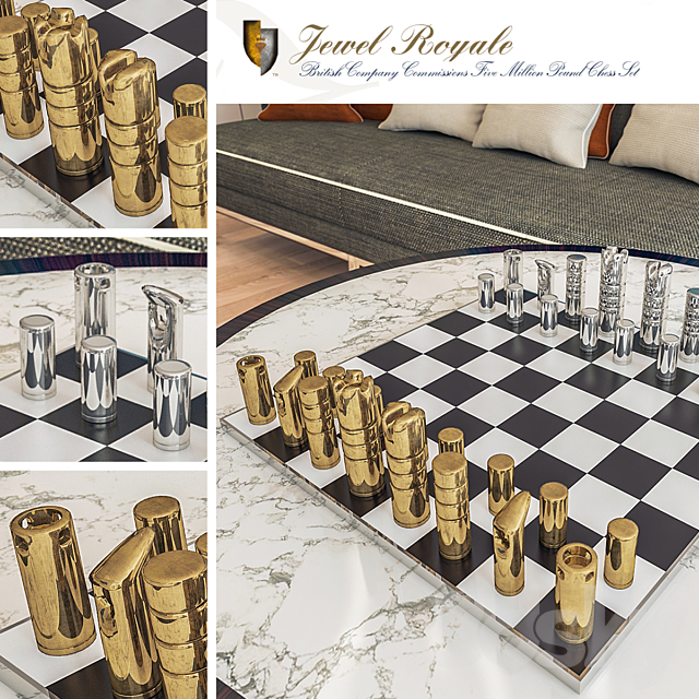 Jewel Royale Chess Set 3DSMax File - thumbnail 1