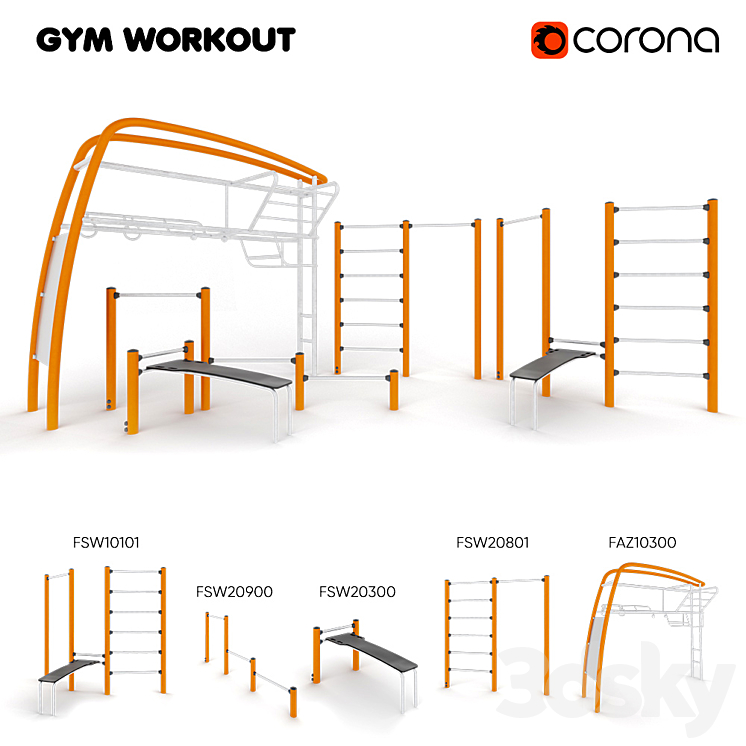 KOMPAN. COOLING GYM 3DS Max - thumbnail 1