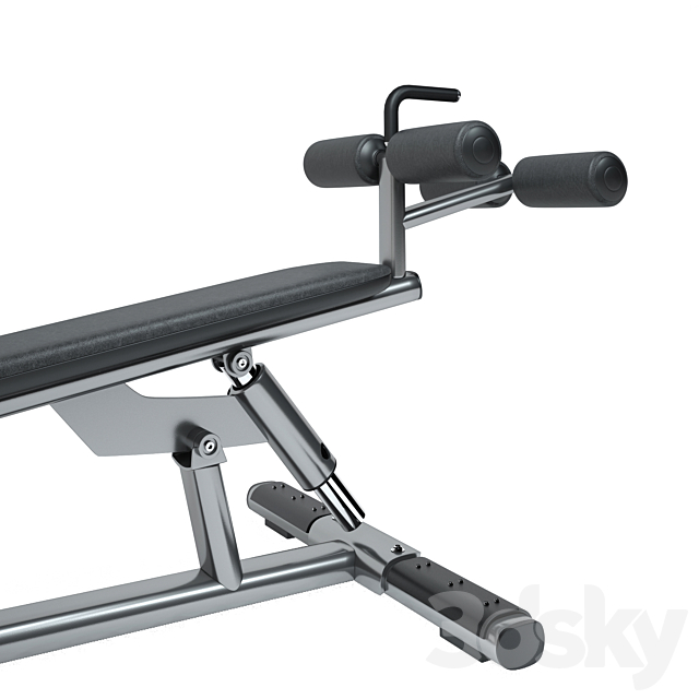 Life Fitness Signature Series Adjustable Abdominal Bench 3DS Max Model - thumbnail 2