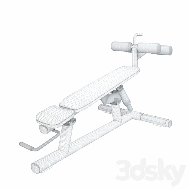 Life Fitness Signature Series Adjustable Abdominal Bench 3DS Max Model - thumbnail 3