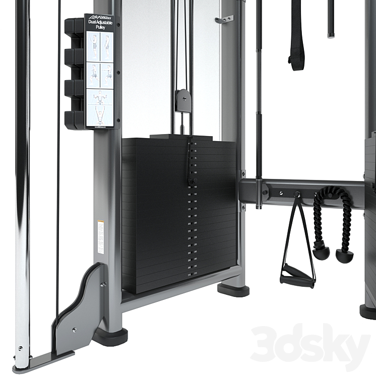 Life Fitness Signature Series Dual Adjustable Pulley 3DS Max Model - thumbnail 2