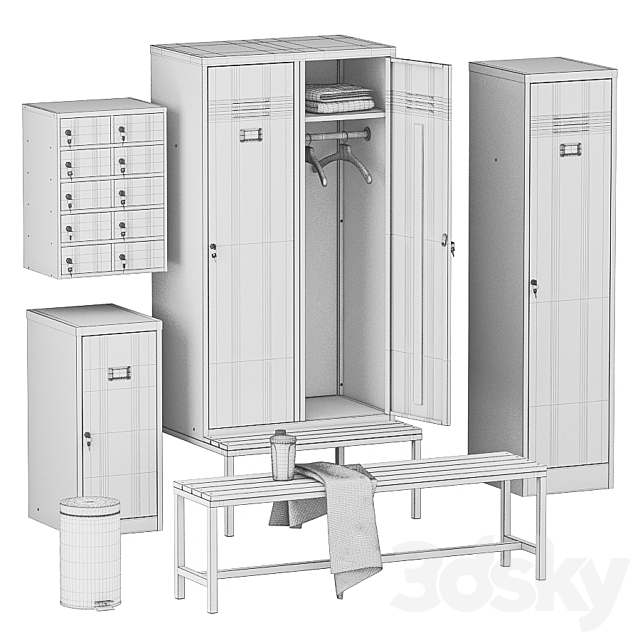 Locker room set 3DSMax File - thumbnail 3