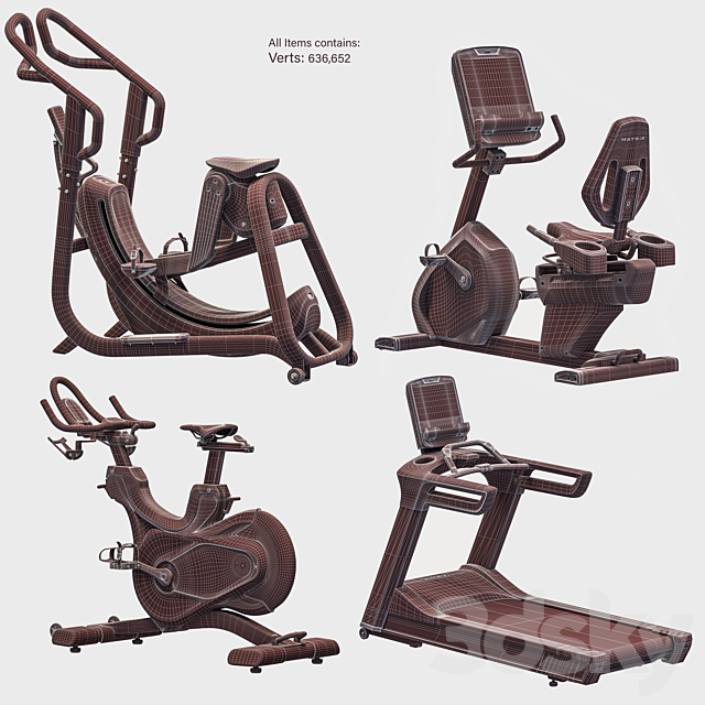 Matrix Fitness for Exercise Gym ( Part 2 ) 3DS Max Model - thumbnail 6