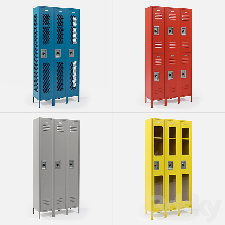 Metal Lockers 3DS Max - thumbnail 1