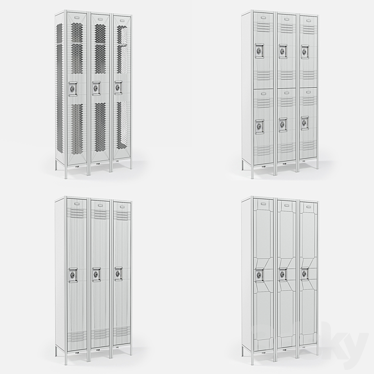 Metal Lockers 3DS Max - thumbnail 2