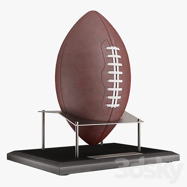 NFL Football Ball with Stand 3ds Max - thumbnail 2