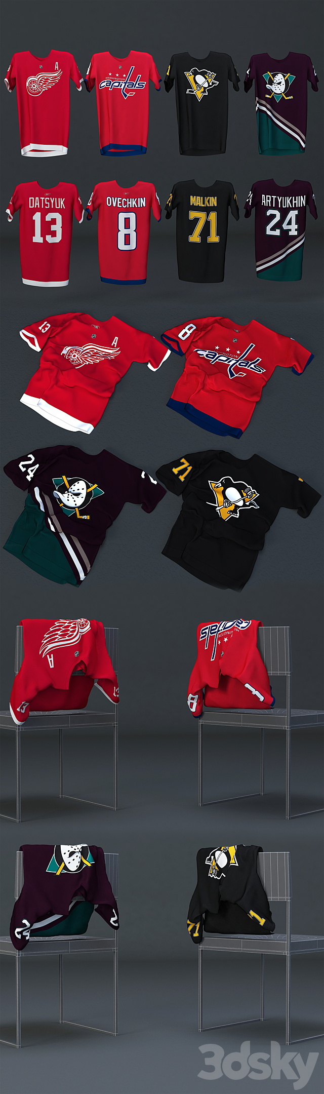 NHL Fan T-shirts 3DS Max Model - thumbnail 2