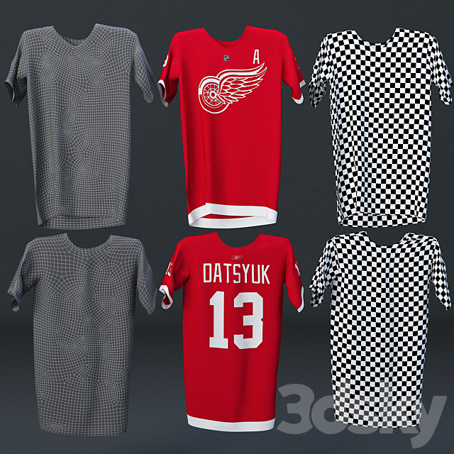 NHL Fan T-shirts 3DS Max Model - thumbnail 3