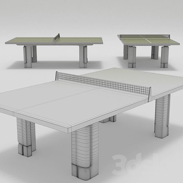 Outdoor Ping Pong Table 3DS Max Model - thumbnail 2