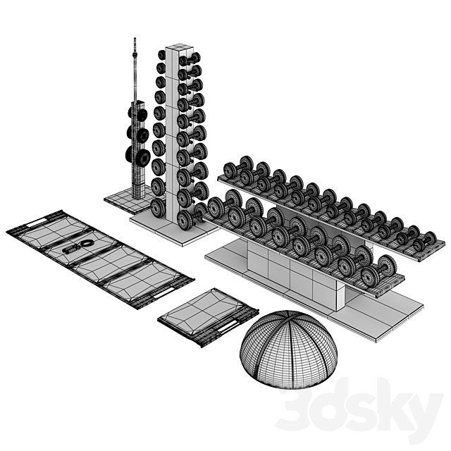 PENT luxury fitness equipment part 3 3DS Max Model - thumbnail 6