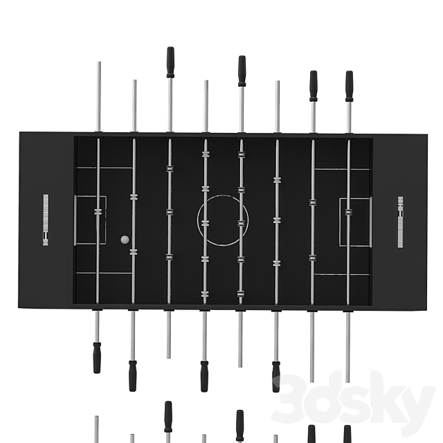 Plywood foosball 3DS Max Model - thumbnail 4