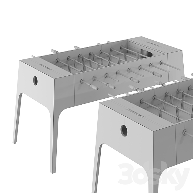 Plywood foosball 3DS Max Model - thumbnail 5