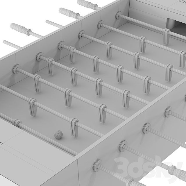 Plywood foosball 3DS Max Model - thumbnail 6