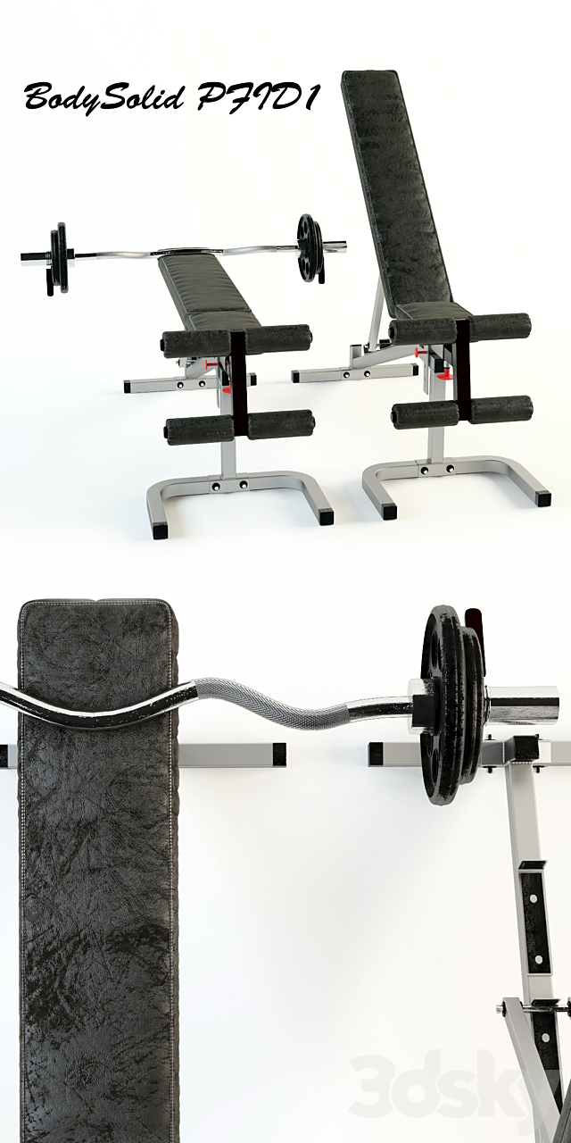 Power bench BodySolid PPB-32X 3DSMax File - thumbnail 2