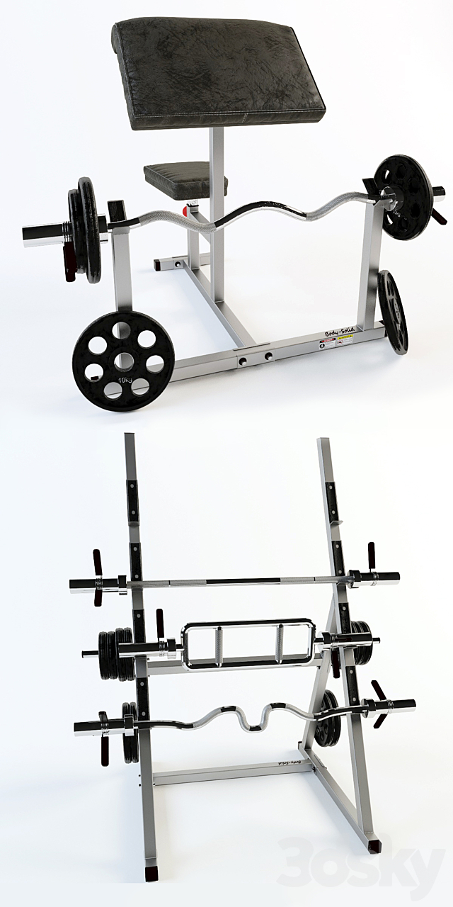 Power bench BodySolid PPB-32X 3DSMax File - thumbnail 3