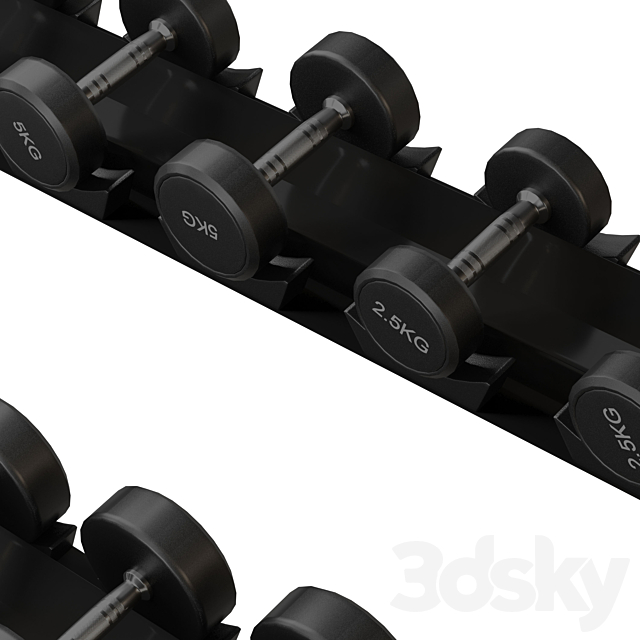 QIFFIY Dumbbell Rack 3DS Max Model - thumbnail 2