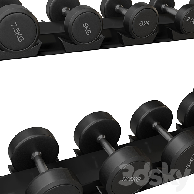 QIFFIY Dumbbell Rack 3DS Max Model - thumbnail 4