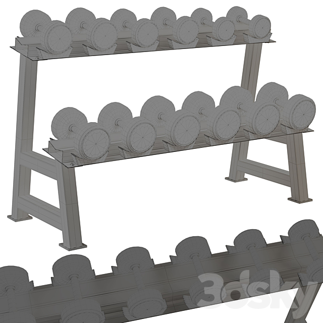 QIFFIY Dumbbell Rack 3DS Max Model - thumbnail 5