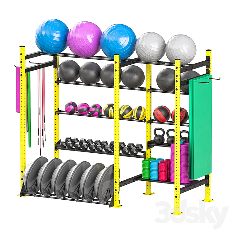 Rack for sports equipment 3DS Max - thumbnail 2