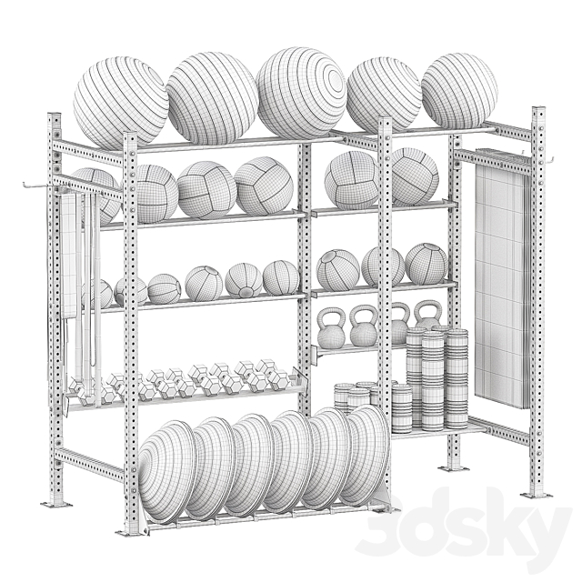 Rack for sports equipment 3DS Max Model - thumbnail 4