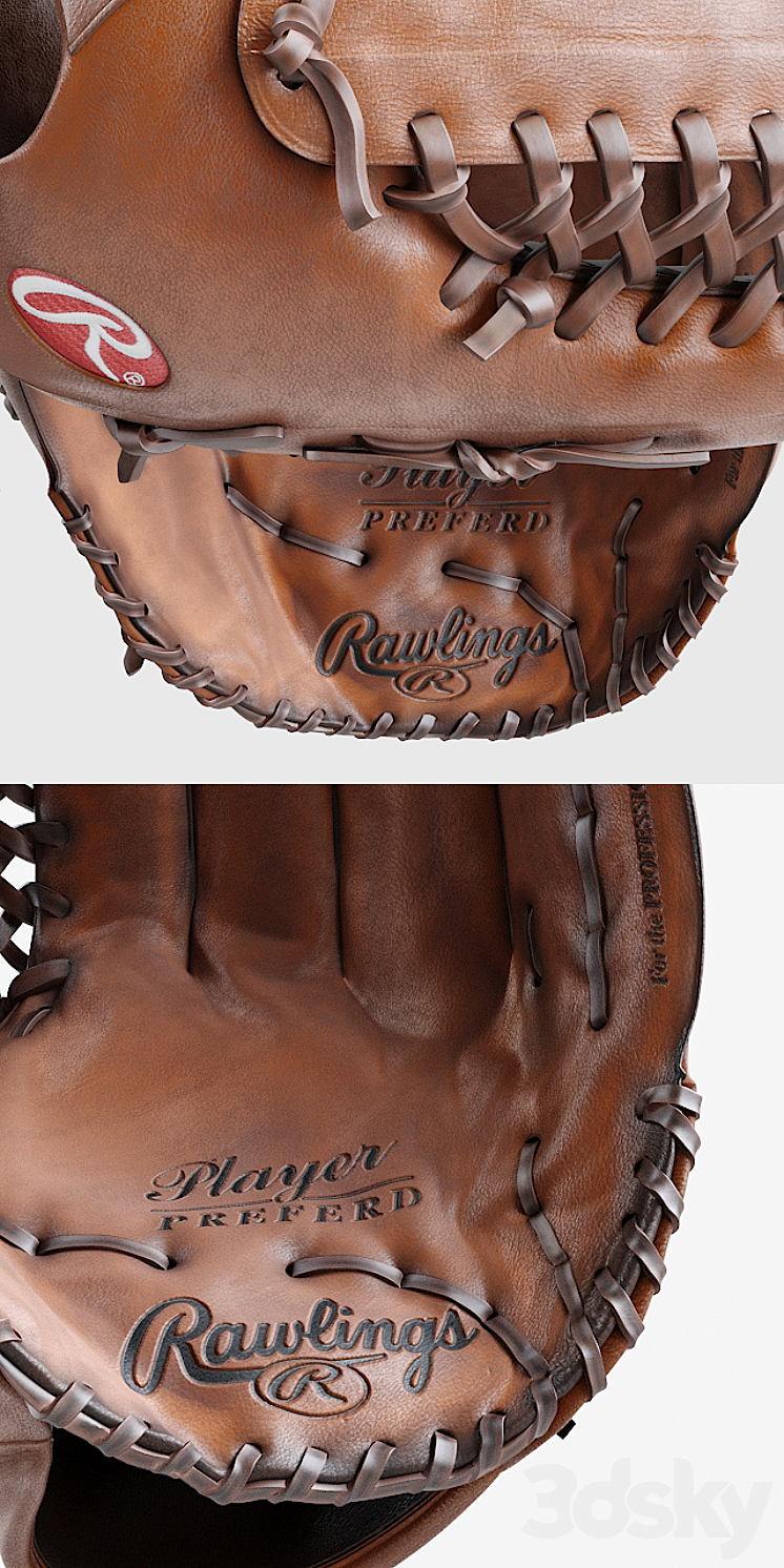 Rawlings gloves 3DS Max - thumbnail 2