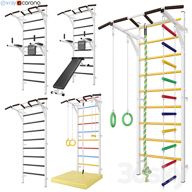 Record Monolith wall bars set 1 3DSMax File - thumbnail 1