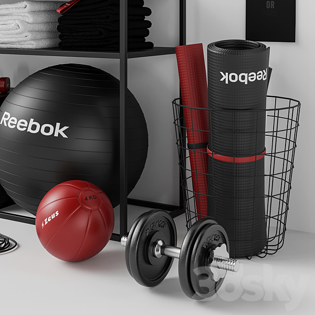 Red and black sports set 3DS Max Model - thumbnail 2