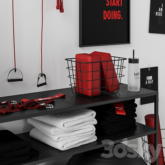 Red and black sports set 3DS Max Model - thumbnail 3